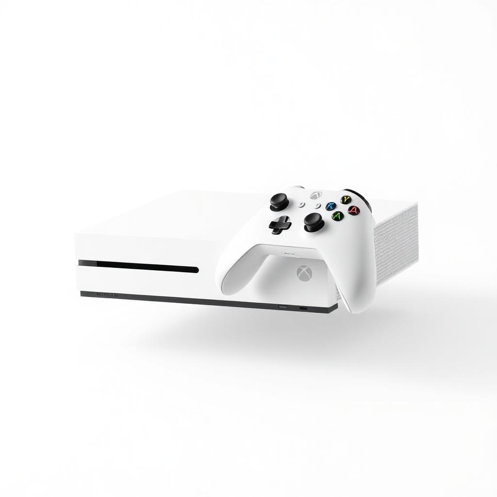 Xbox console and controller isolated on white